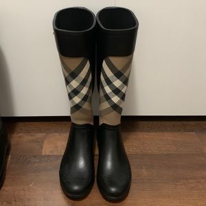 Burberry Check Rubber Rain Boots